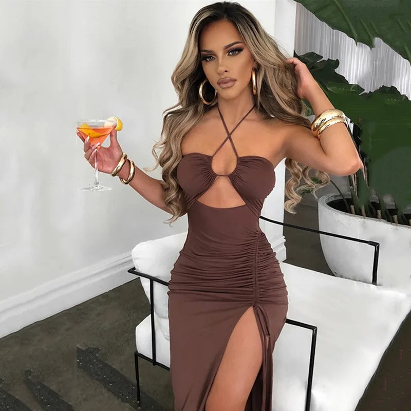 Noa – Rückenfreies Bodycon Midikleid