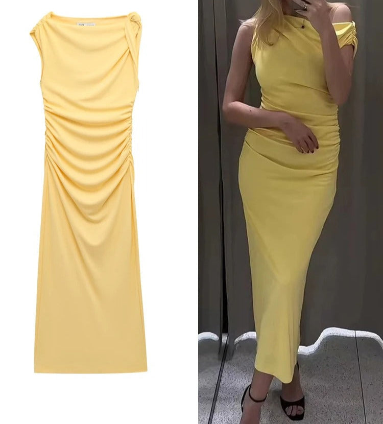 SOLÉA Dress – Asymmetrisches Sommerkleid in Gelb