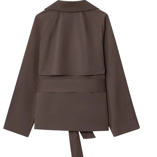 ZOYA Damen Trenchcoat – Zweireihiger Mantel im britischen Stil mit Gürtel