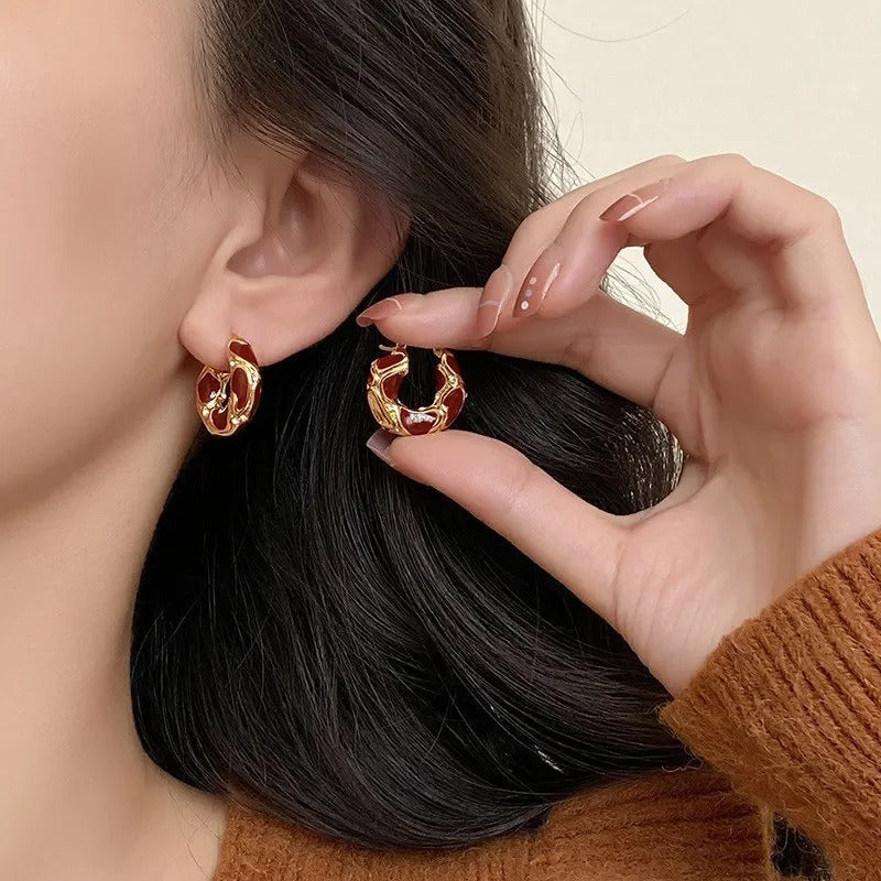ARIELLE Hoops – Vergoldete Vintage-Creolen mit Emaille-Finish