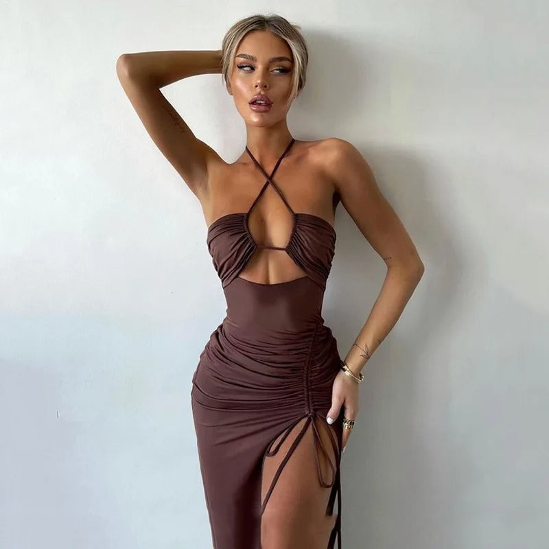 Noa – Rückenfreies Bodycon Midikleid