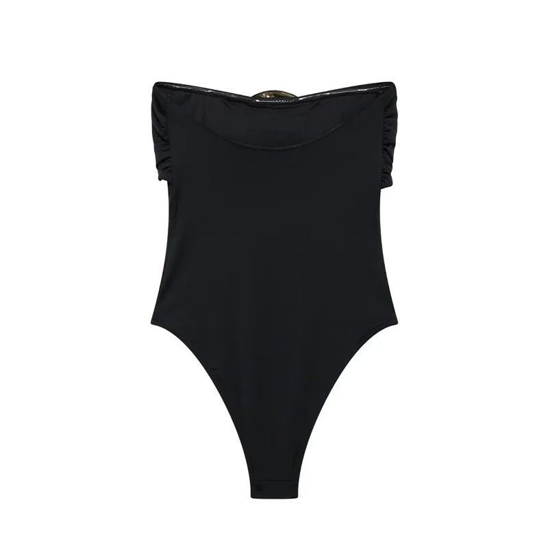 NOIR BODY – Schulterfreier Damen-Bodysuit