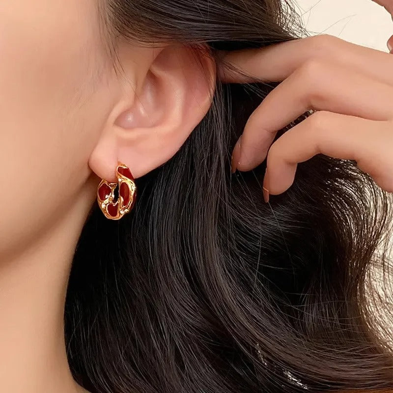 ARIELLE Hoops – Vergoldete Vintage-Creolen mit Emaille-Finish