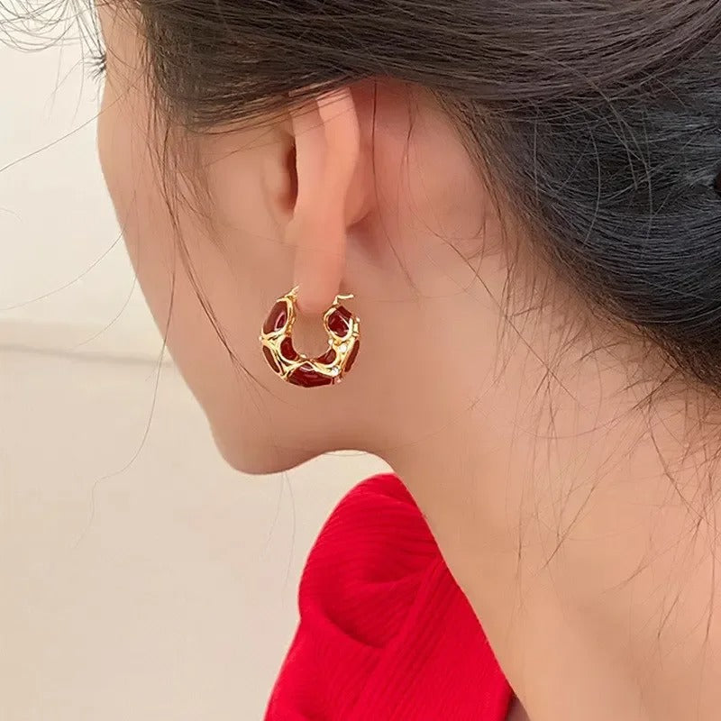 ARIELLE Hoops – Vergoldete Vintage-Creolen mit Emaille-Finish