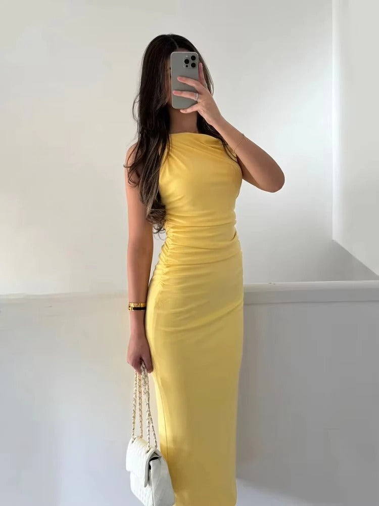 SOLÉA Dress – Asymmetrisches Sommerkleid in Gelb