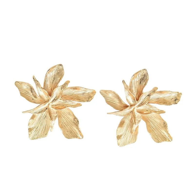 FLORA Gold – Vintage Blumen-Ohrringe im Statement-Look