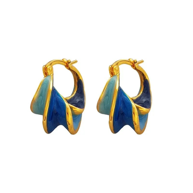 ELINA Hoops – Vergoldete Emaille-Creolen