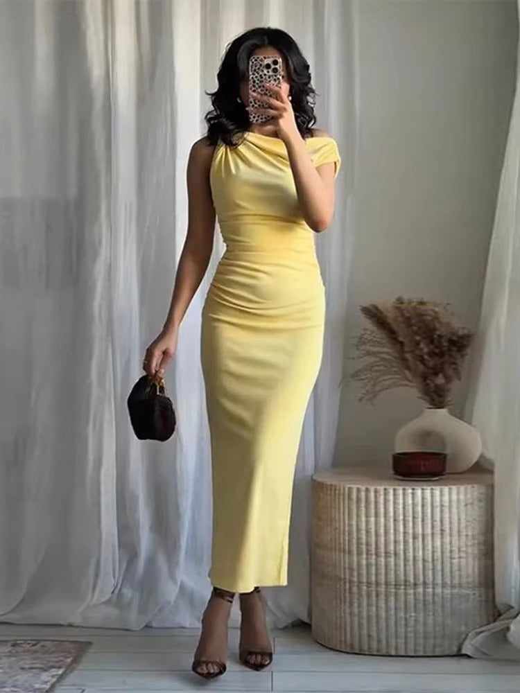 SOLÉA Dress – Asymmetrisches Sommerkleid in Gelb