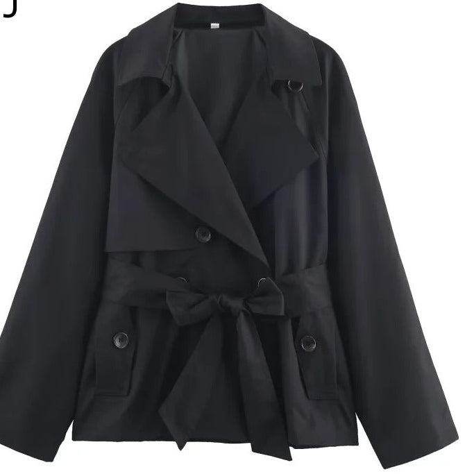 ZOYA Damen Trenchcoat – Zweireihiger Mantel im britischen Stil mit Gürtel