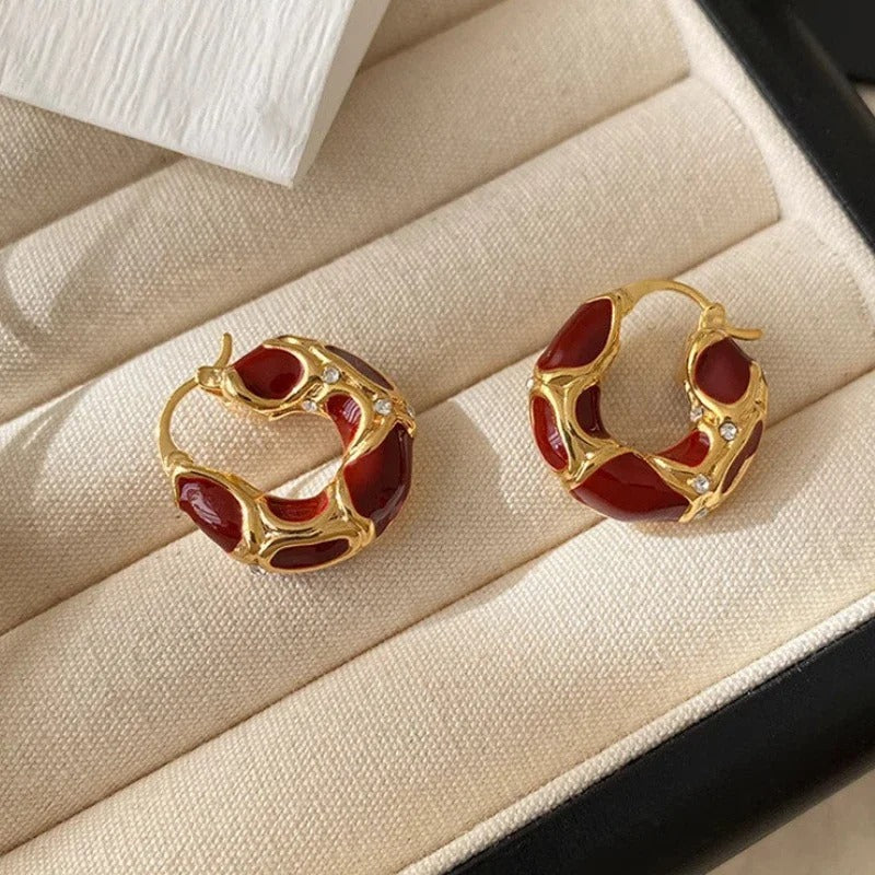 ARIELLE Hoops – Vergoldete Vintage-Creolen mit Emaille-Finish