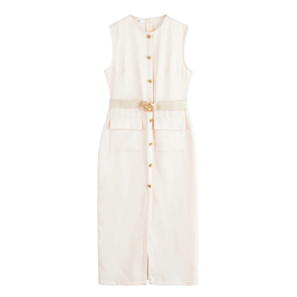 ZOYA Dress - Ärmelloses Midikleid mit Gürtel