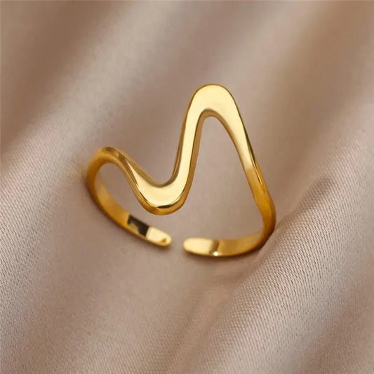 WAVELO Ring – Verstellbarer Vintage-Ring mit Wellenstruktur