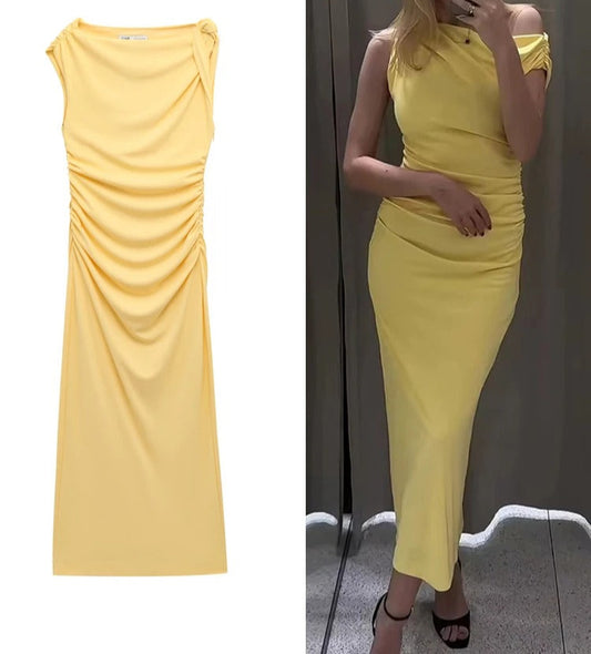 SOLÉA Dress – Asymmetrisches Sommerkleid in Gelb