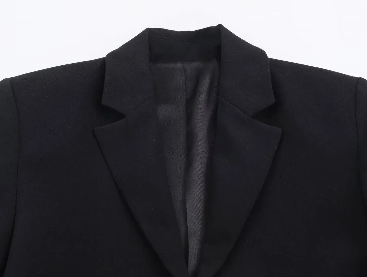 Blazer Kleid Schwarz mit Spitzenbesatz
