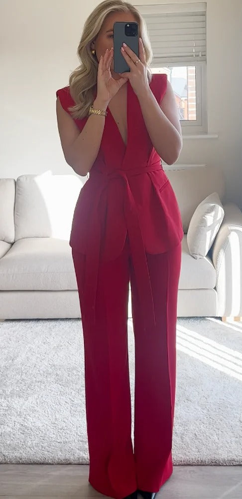 ARIEL Rouge – Romantisches Damen-Set mit Weste & Flare-Hose