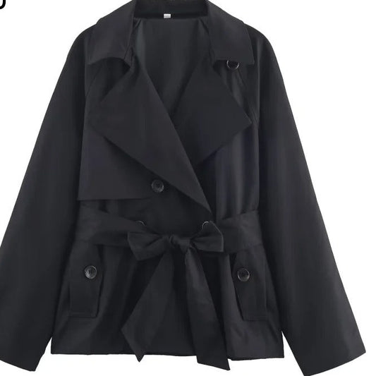 ZOYA Damen Trenchcoat – Zweireihiger Mantel im britischen Stil mit Gürtel