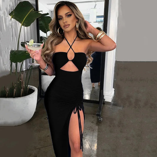 Noa – Rückenfreies Bodycon Midikleid