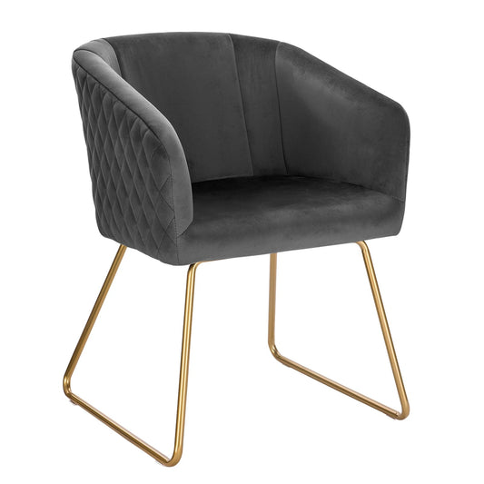 Designer-Stuhl aus Samt mit Goldgestell