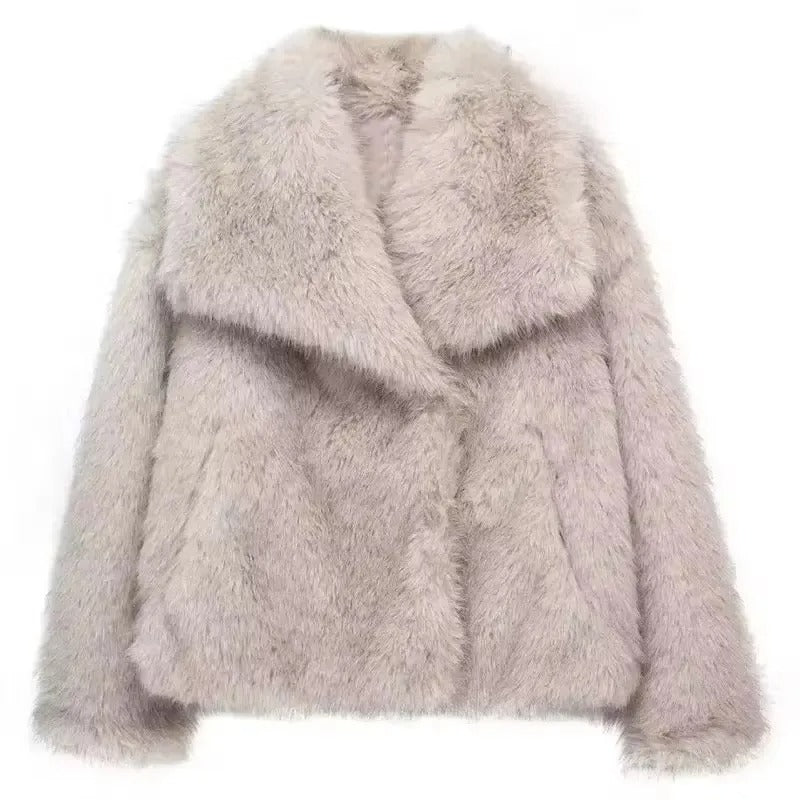 Eleganter Faux-Fur Damenmantel – Herbst & Winter