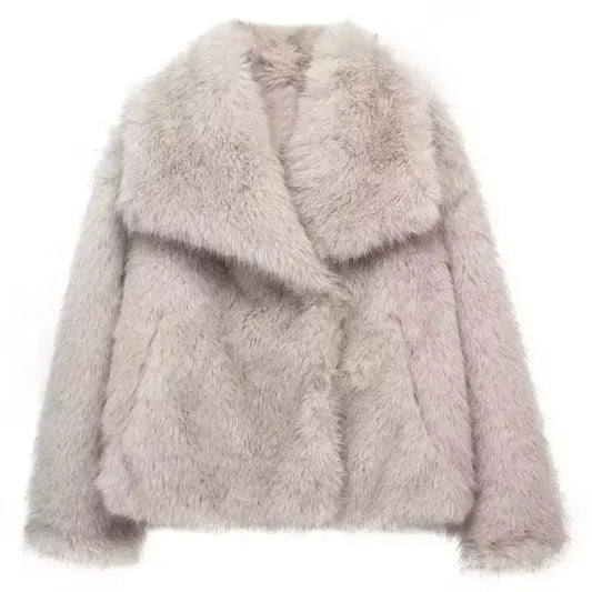 Eleganter Faux-Fur Damenmantel – Herbst & Winter